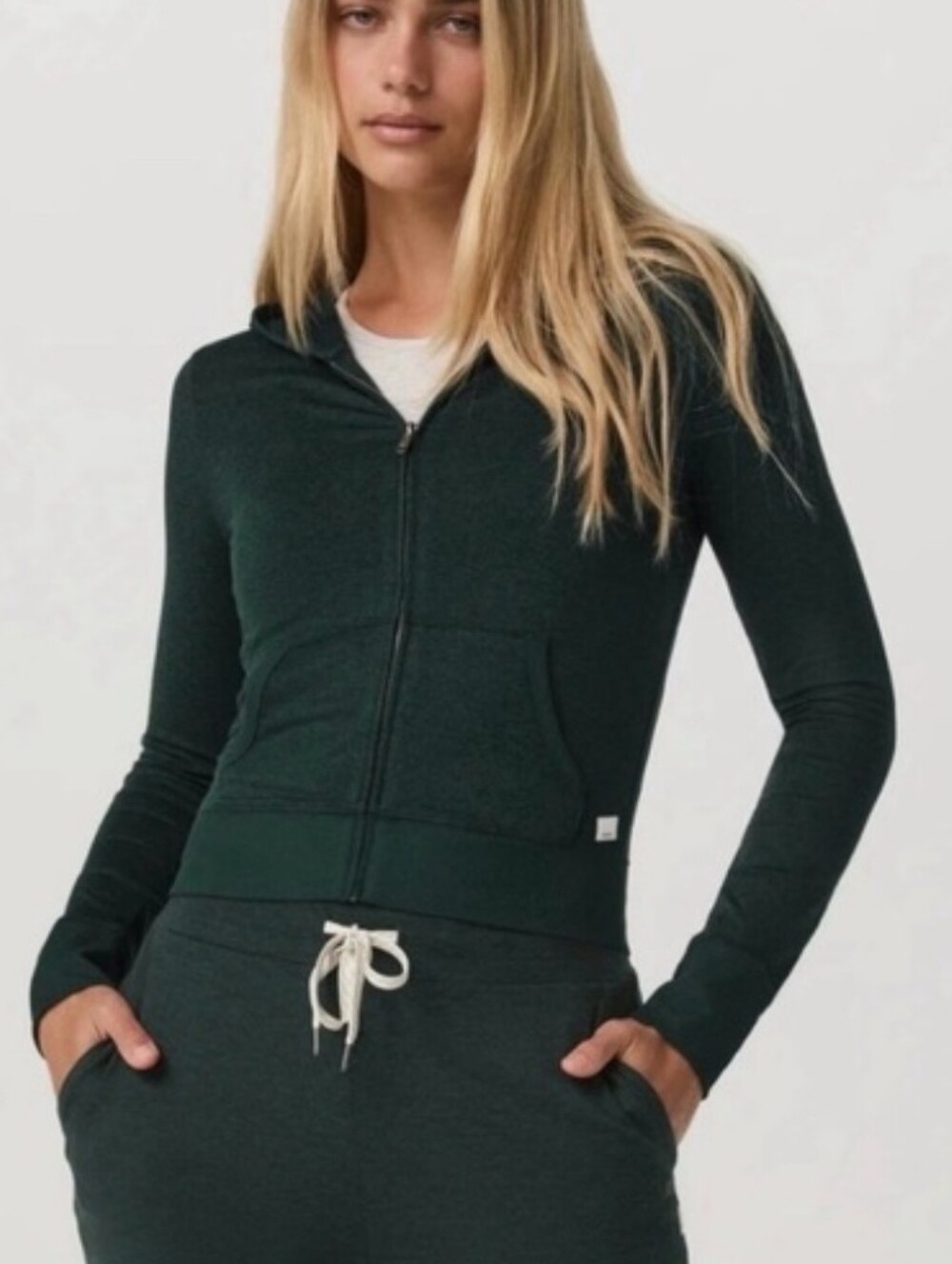 Vuori Halo Mini Full Zip Hoodie Jacket In Forest Green Sz M Retail $98